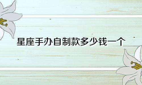 星座手办自制款多少钱一个