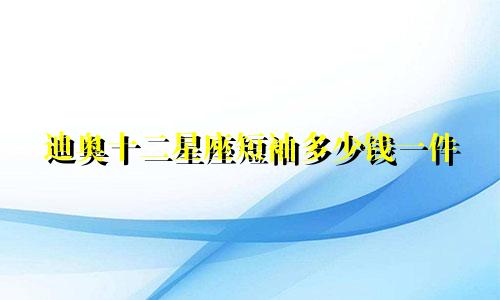 迪奥十二星座短袖多少钱一件