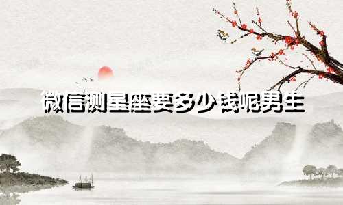 微信测星座要多少钱呢男生