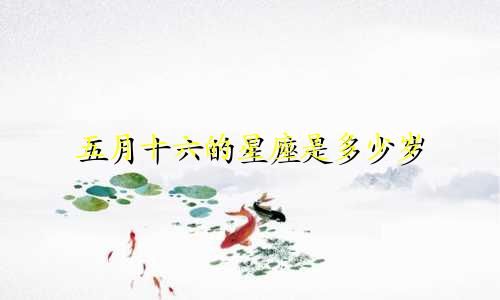 五月十六的星座是多少岁