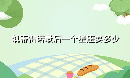 凯蒂雷诺最后一个星座要多少