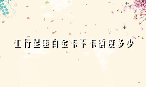 工行星座白金卡下卡额度多少