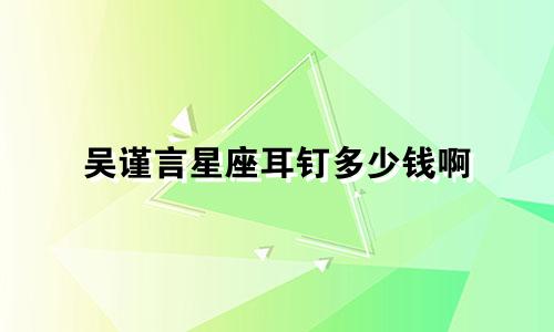 吴谨言星座耳钉多少钱啊