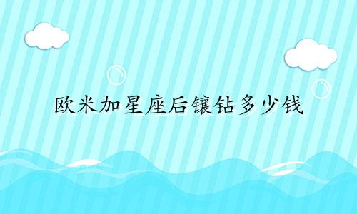 欧米加星座后镶钻多少钱
