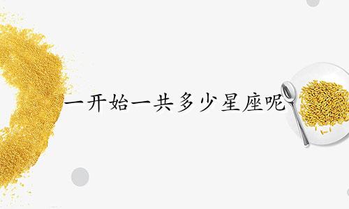 一开始一共多少星座呢