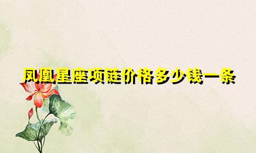 凤凰星座项链价格多少钱一条