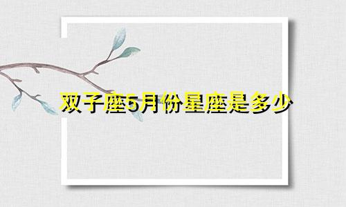 双子座5月份星座是多少