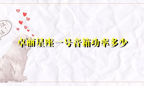 卓丽星座一号音箱功率多少