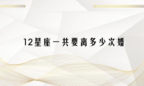 12星座一共要离多少次婚