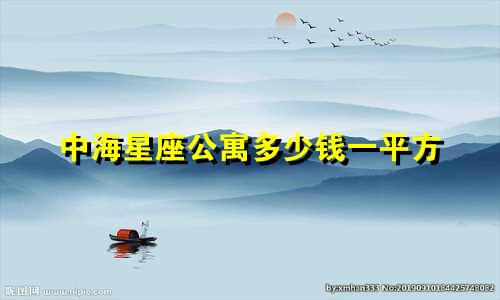 中海星座公寓多少钱一平方