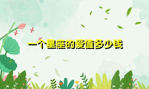 一个星座的爱值多少钱