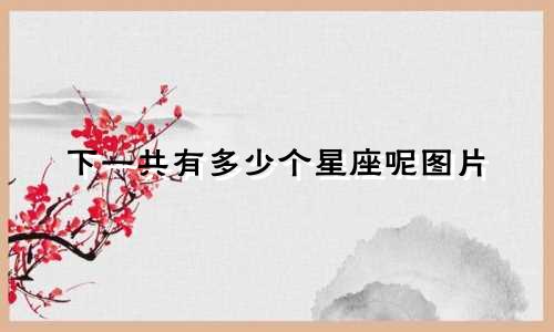下一共有多少个星座呢图片