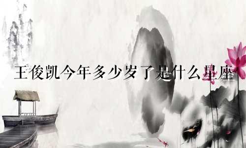 王俊凯今年多少岁了是什么星座