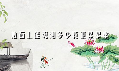 地面上能观测多少颗卫星星座