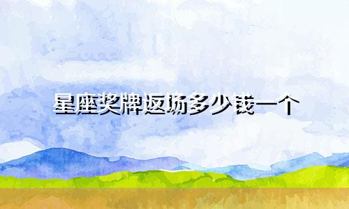 星座奖牌返场多少钱一个