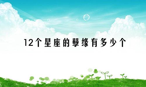 12个星座的孽缘有多少个