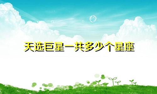 天选巨星一共多少个星座