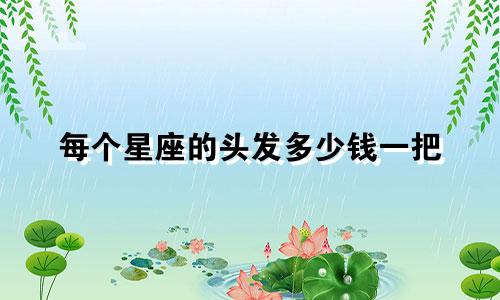 每个星座的头发多少钱一把