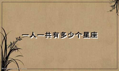 一人一共有多少个星座
