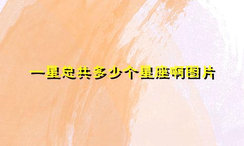 一星总共多少个星座啊图片