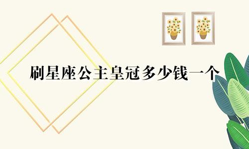 刷星座公主皇冠多少钱一个
