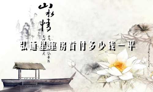 弘通星座房首付多少钱一平