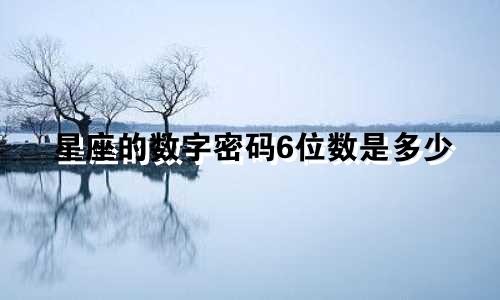 星座的数字密码6位数是多少