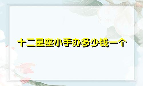 十二星座小手办多少钱一个