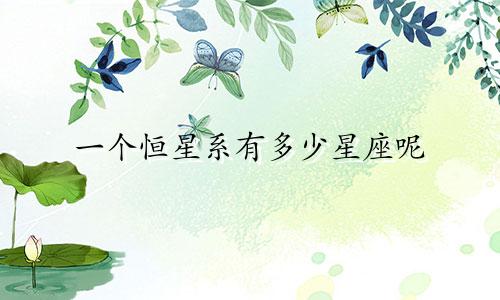 一个恒星系有多少星座呢