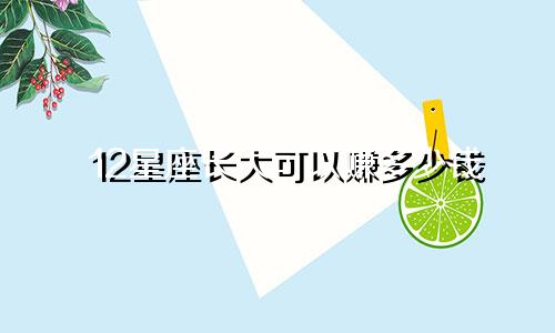 12星座长大可以赚多少钱