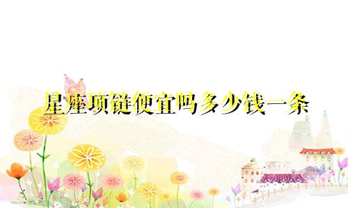 星座项链便宜吗多少钱一条