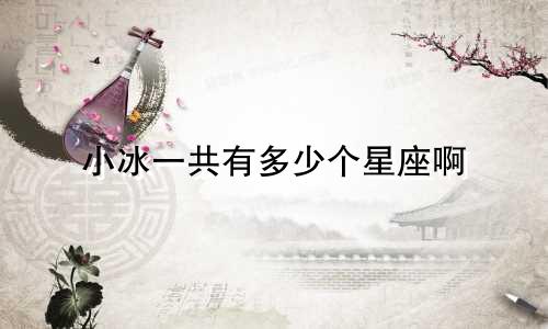 小冰一共有多少个星座啊