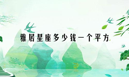 雅居星座多少钱一个平方