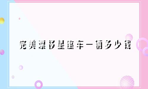 完美漂移星座车一辆多少钱