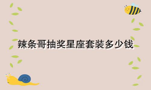 辣条哥抽奖星座套装多少钱