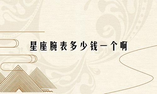 星座腕表多少钱一个啊