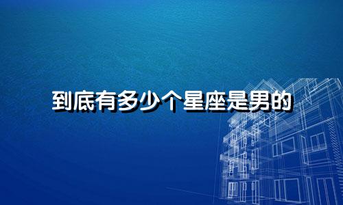 到底有多少个星座是男的