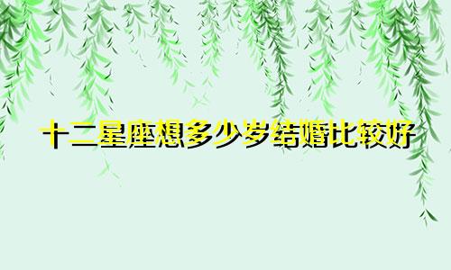 十二星座想多少岁结婚比较好