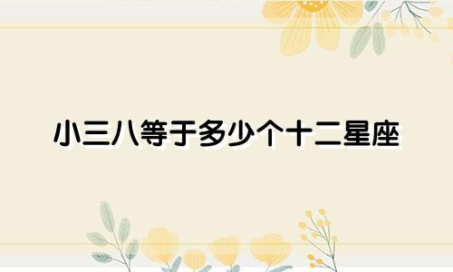 小三八等于多少个十二星座