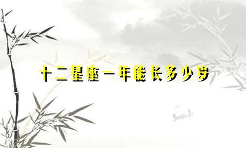 十二星座一年能长多少岁