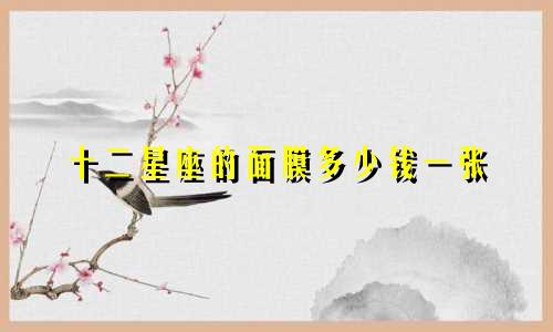 十二星座的面膜多少钱一张