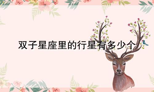 双子星座里的行星有多少个