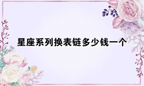 星座系列换表链多少钱一个