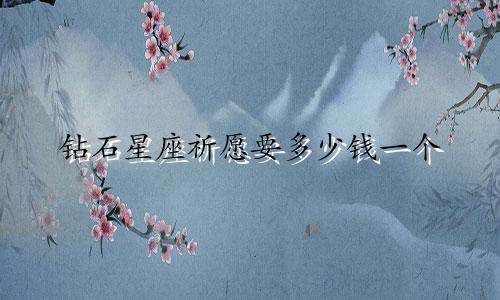 钻石星座祈愿要多少钱一个