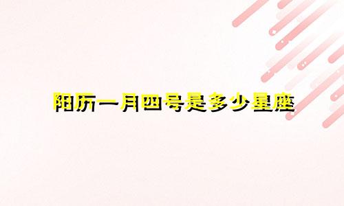 阳历一月四号是多少星座
