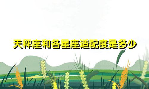 天秤座和各星座适配度是多少