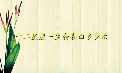 十二星座一生会表白多少次