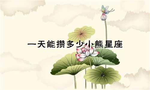 一天能攒多少小熊星座