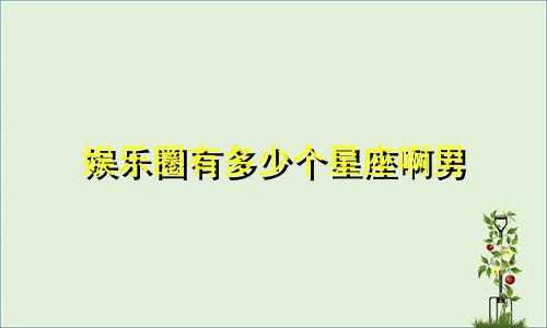 娱乐圈有多少个星座啊男
