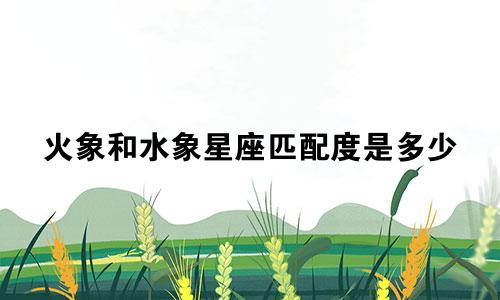 火象和水象星座匹配度是多少